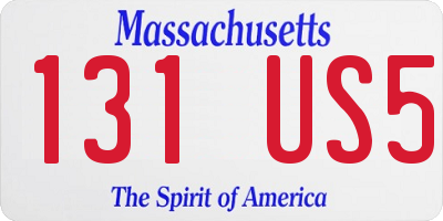 MA license plate 131US5