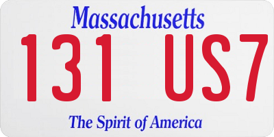 MA license plate 131US7