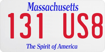 MA license plate 131US8
