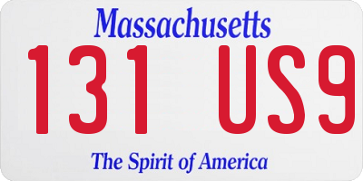 MA license plate 131US9