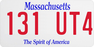 MA license plate 131UT4