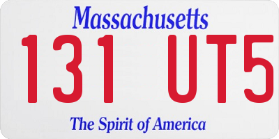 MA license plate 131UT5