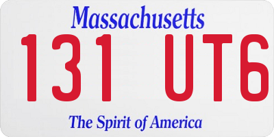 MA license plate 131UT6
