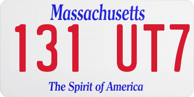 MA license plate 131UT7