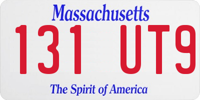 MA license plate 131UT9