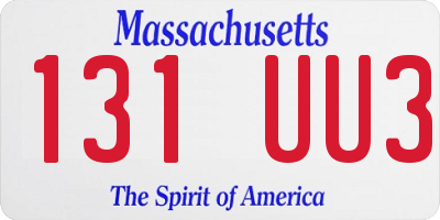 MA license plate 131UU3