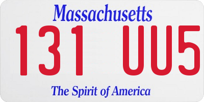 MA license plate 131UU5