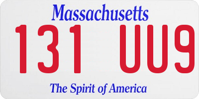 MA license plate 131UU9