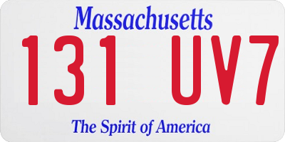 MA license plate 131UV7