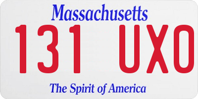 MA license plate 131UX0