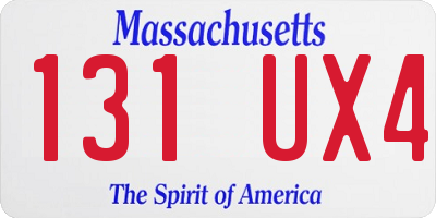 MA license plate 131UX4