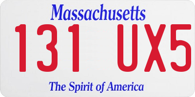 MA license plate 131UX5