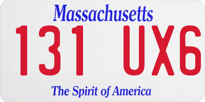 MA license plate 131UX6
