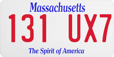MA license plate 131UX7