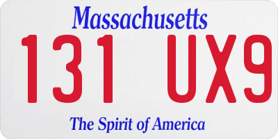 MA license plate 131UX9