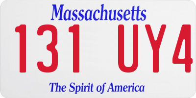 MA license plate 131UY4