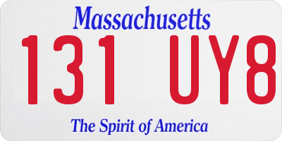 MA license plate 131UY8