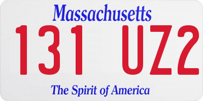 MA license plate 131UZ2