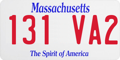 MA license plate 131VA2