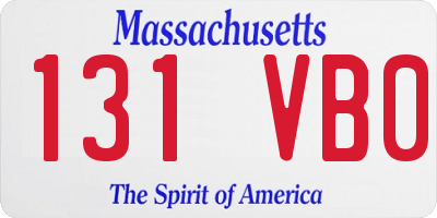 MA license plate 131VB0