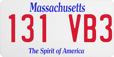 MA license plate 131VB3