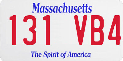 MA license plate 131VB4