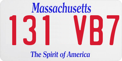 MA license plate 131VB7