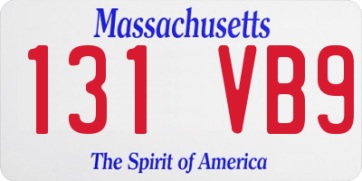 MA license plate 131VB9