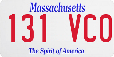 MA license plate 131VC0
