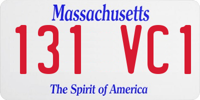 MA license plate 131VC1