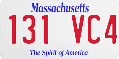 MA license plate 131VC4