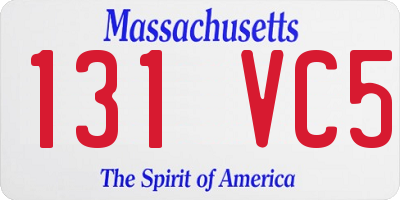 MA license plate 131VC5