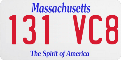 MA license plate 131VC8
