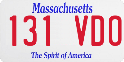 MA license plate 131VD0