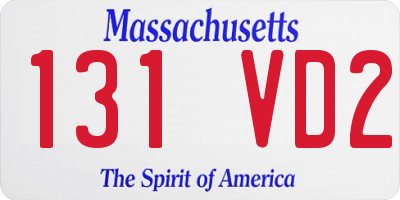 MA license plate 131VD2