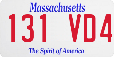 MA license plate 131VD4