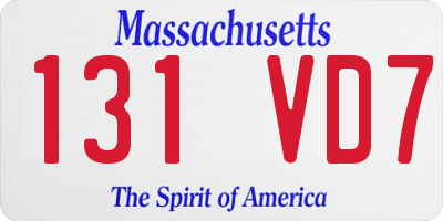 MA license plate 131VD7