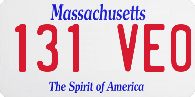 MA license plate 131VE0