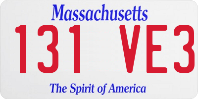 MA license plate 131VE3