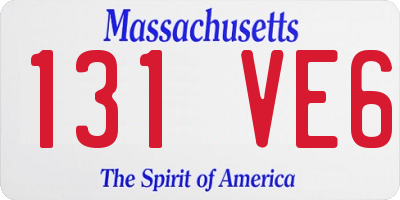 MA license plate 131VE6