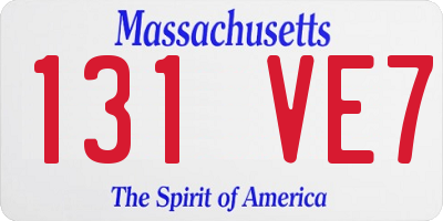 MA license plate 131VE7