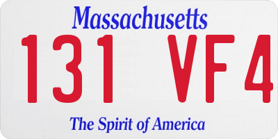 MA license plate 131VF4