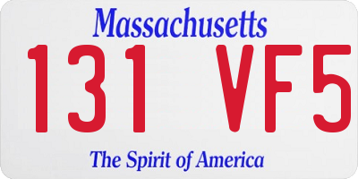 MA license plate 131VF5