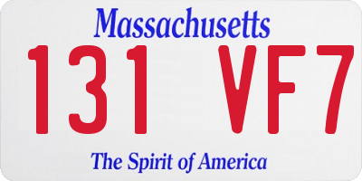 MA license plate 131VF7