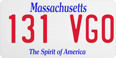 MA license plate 131VG0