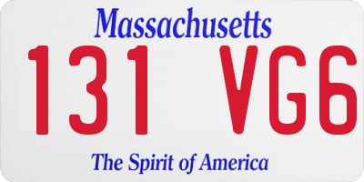 MA license plate 131VG6