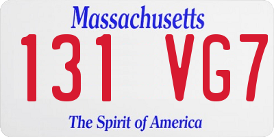 MA license plate 131VG7