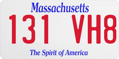 MA license plate 131VH8