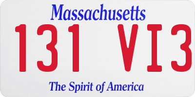 MA license plate 131VI3