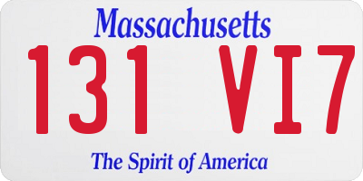 MA license plate 131VI7